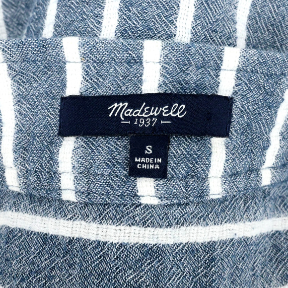 Madewell Dress Womens Small Blue White Stripe Tunic Cotton Pullover Beach Resort - Picture 3 of 11